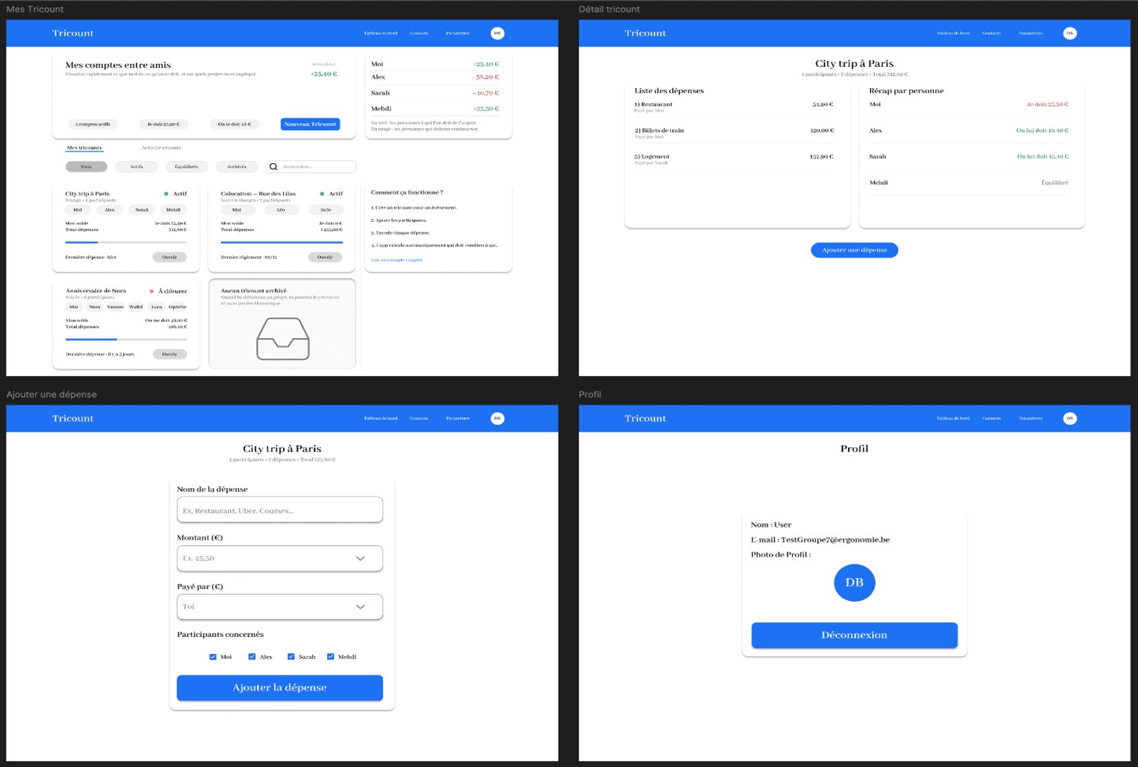 Refonte UX/Web · Tricount — aperçu